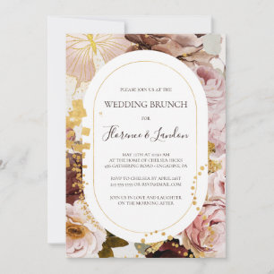 Invitation Floral flush moderne   Brunch Mariage aquarelle