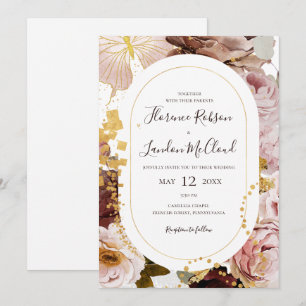Invitation Floral flush moderne   Mariage de trame Décontract