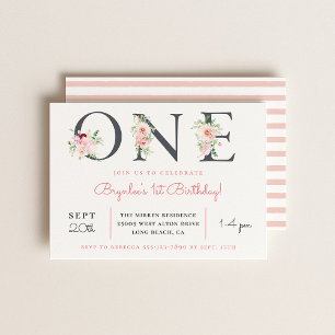 Invitation Floral flush ONE 1er anniversaire