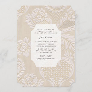 Invitation floral français de motif de papier