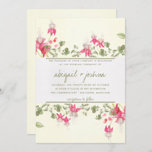 Invitation Floral Fuchsias Mariage