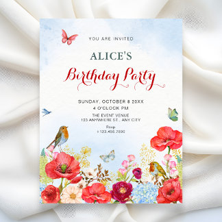 Invitation Floral garden birthday
