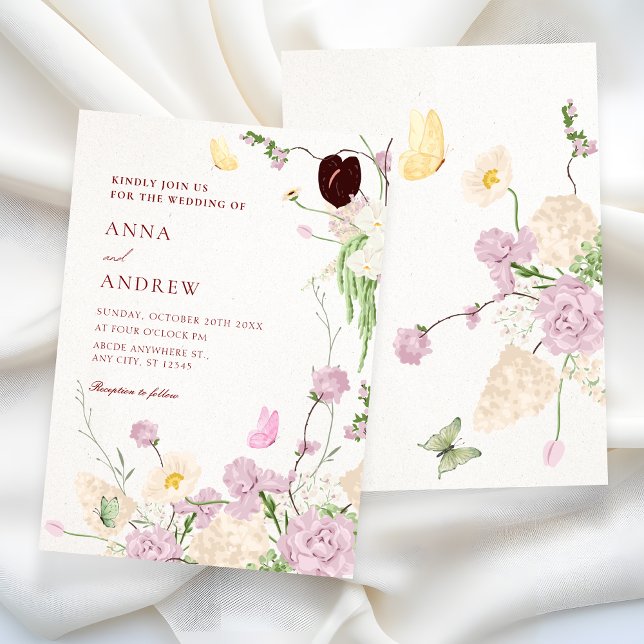Invitation Floral garden wedding (Créateur téléchargé)