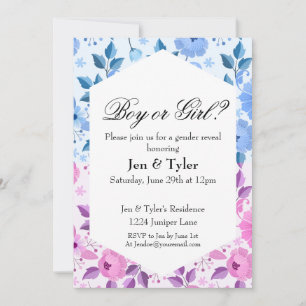 Invitation Floral Genre révéler papeterie