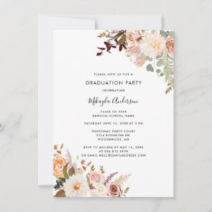 Invitation Floral Graduation 2025 Grad Photo Party