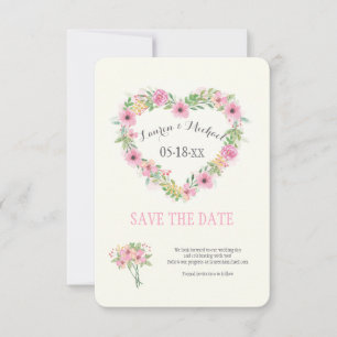 Invitation Floral Heart Sauve La Date Annonce