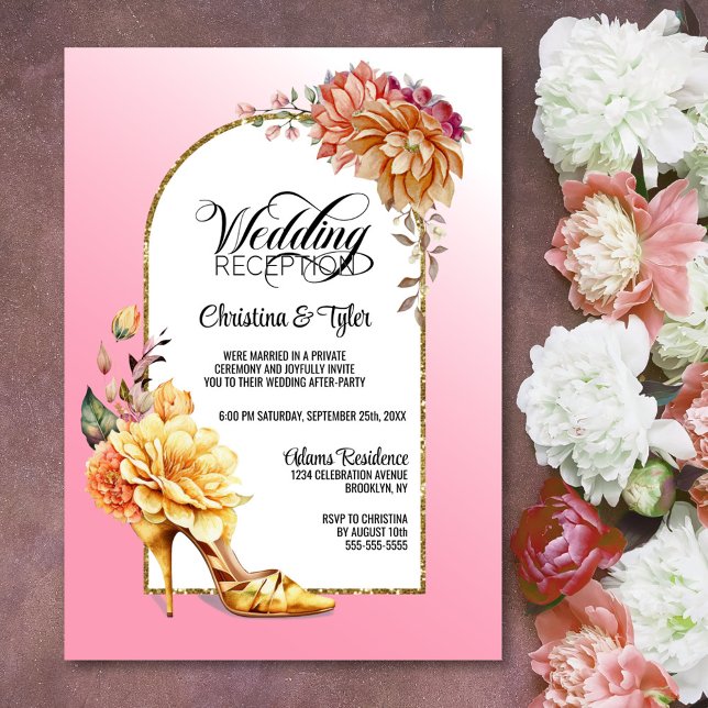 Invitation Floral High Talon Chaussure Arche rose Réception d (Créateur téléchargé)