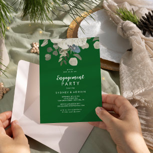 Invitation Floral hiver Green Engagement Party