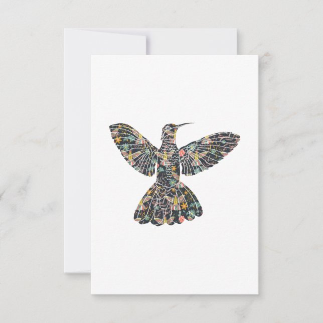 Invitation Floral Hummingbird (Devant)