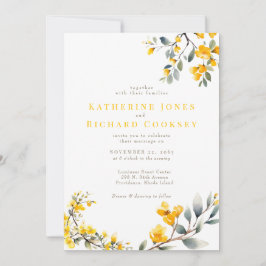 Invitation Floral Jaune moderne Pas de parents Mariage