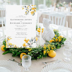 Invitation Floral Jaune moderne Pas de parents Mariage II