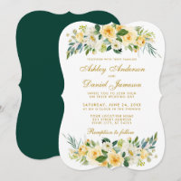 Floral Jaune Or Chasseur blanc Mariage vert