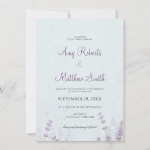 Invitation Floral Lavander Mariage