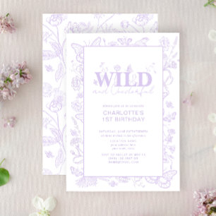 Invitation Floral Lilac Fleurs Wild & Onederful 1er anniversa