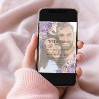 Floral Lilac Lavender Vellum Overlay Mariage photo