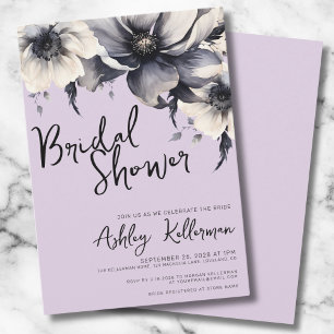 Invitation Floral Lilac Purple Fête des mariées Party