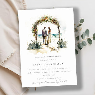 Invitation Floral Mariage Arch Beach Fête des mariées du pays