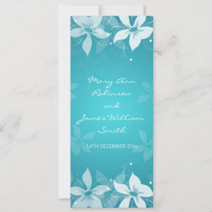 Invitation Floral Mariage Exotique Flores Bleu