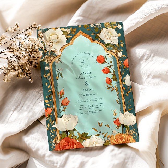 Invitation Floral Mariage islamique (Créateur téléchargé)