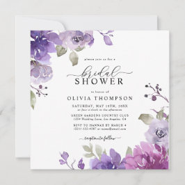 Invitation Floral mauve Lilac Dusty Fête des mariées Inv