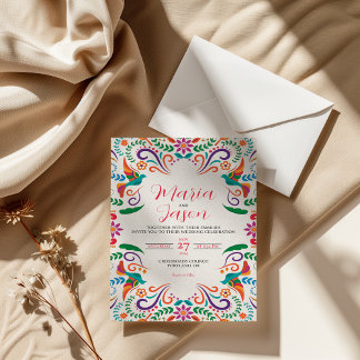 Invitation Floral mexicain Fiesta coloré Boda Mariage