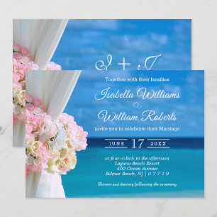 Invitation Floral moderne Plage Océan Mariage été