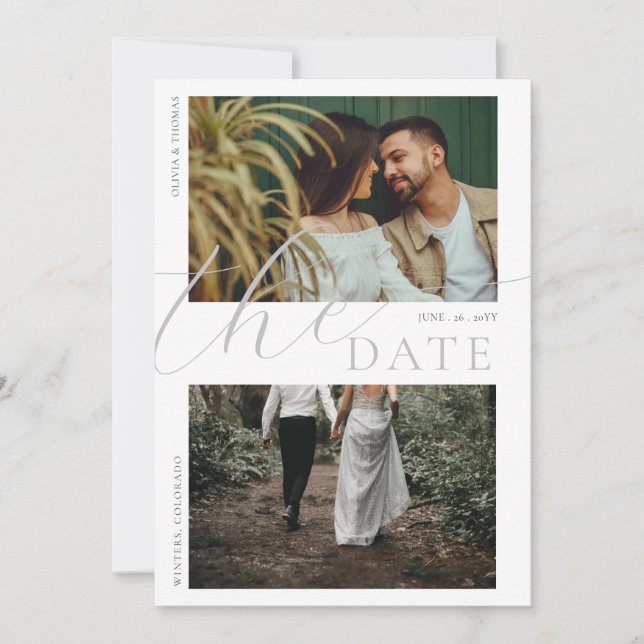 Invitation Floral Mountain Poppy Mariage 2 Photos Enregistrer (Devant)