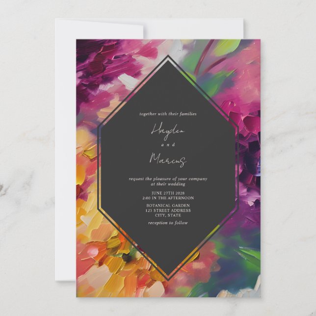 Invitation Floral Multicolor Mariage botanique (Devant)
