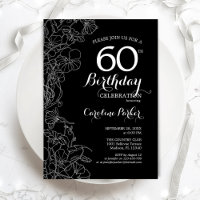Floral noir blanc 60e anniversaire