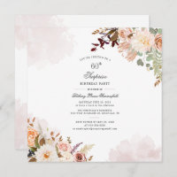 Floral Pastel 60e anniversaire Script Surprise Par