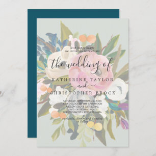Invitation Floral peint   Le Mariage De