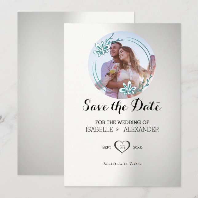 Invitation Floral Photo Personnalisée (Devant / Derrière)