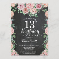 Floral Pink Peonies 13e tableau de bord d'annivers