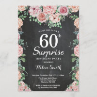 Floral Pink Peonies Surprise 60e anniversaire