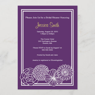 Invitation floral pourpre moderne de Fête de la