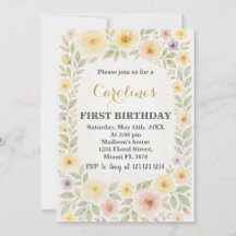 Invitation Floral Premier anniversaire