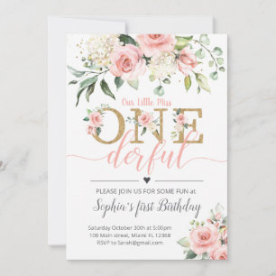 Invitation Floral Premier anniversaire Invitation-A188 Miss O