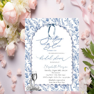 Invitation Floral Quelque Chose Blue Bow perles en verre