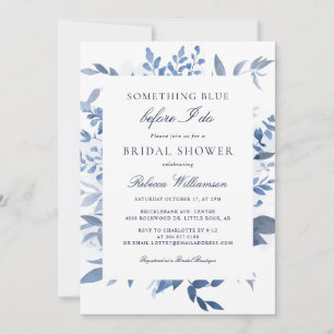 Invitation Floral quelque chose de bleu avant de faire Fête d