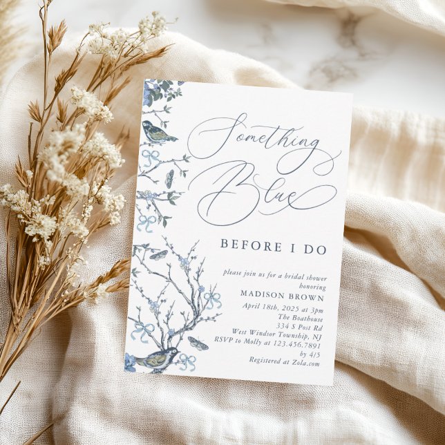 Invitation Floral quelque chose de bleu avant de faire Fête d (Créateur téléchargé)