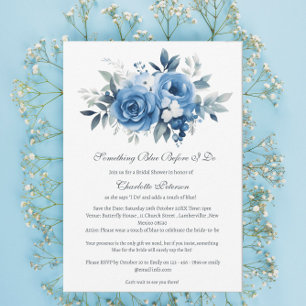 Invitation Floral quelque chose de bleu avant de faire Fête d