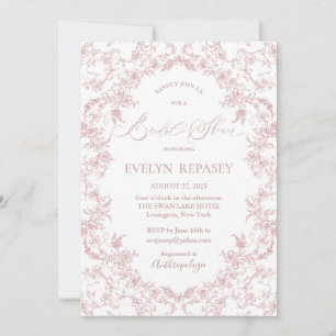 Invitation Floral Romance Chinoiserie Mauve Fête des mariées