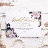 Floral Romantic Gold Élégante Fête des mariées Scr
