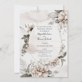 Invitation Floral rose Grey Botanique Élégante répétition Din