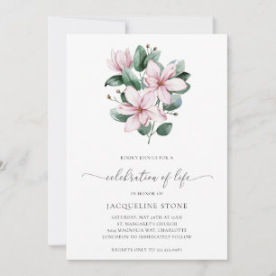 Invitation Floral rose Magnolia Élégante célébration de la vi