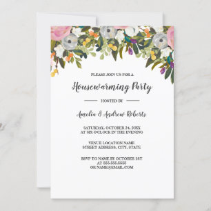 Invitation Floral Rose Maison Moderne