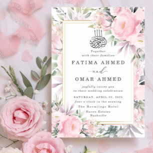 Invitation Floral Rose musulman Mariage musulman musulman