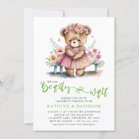 Floral rose on peut attendre le Baby shower fille