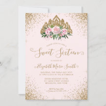 Floral rose or Parties scintillant Tiara Sweet 16