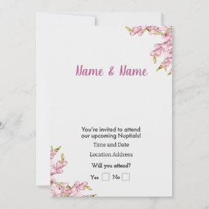 Invitation Floral rose personnalisable